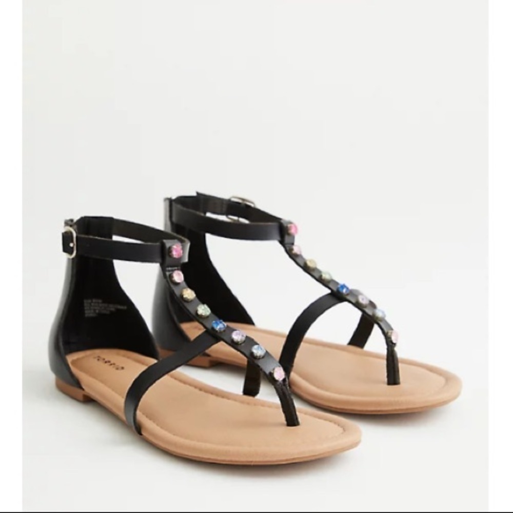 CELEBRATE LOVE RAINBOW RHINESTONE T-STRAP SANDAL